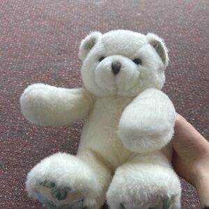 Playful pals floral white teddy bear